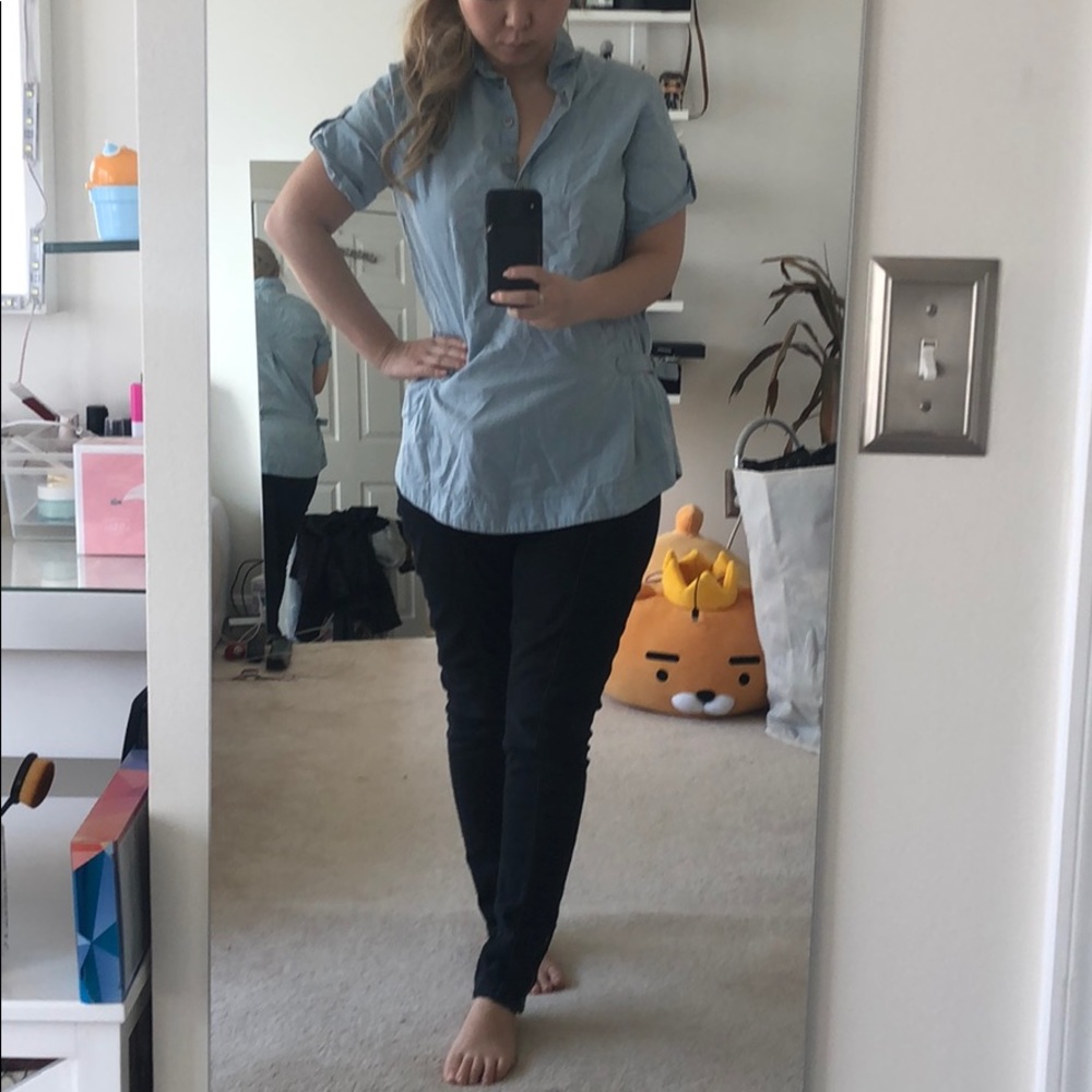 Lucca Couture denim square dress shirt dress/top